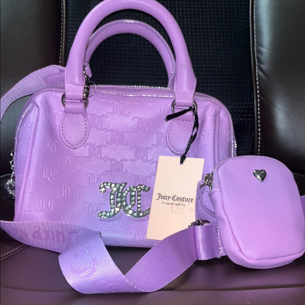 Juicy Couture All About That Bling Satchel Violet Tulle - Picture 1 of 3